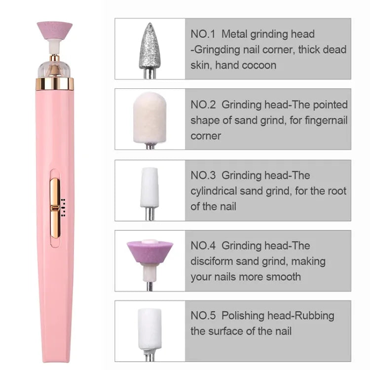 Rechargeable Flawless Salon Nail Pro Electric Nail Drill Bits File Tool Set Machine Grinding Acrylic Art Manicure Pen Shape for Manicure Pedicure Cuticle Clean Gel Remover Nail Art Milling Cutters Manicure Tools Pedicure Kit