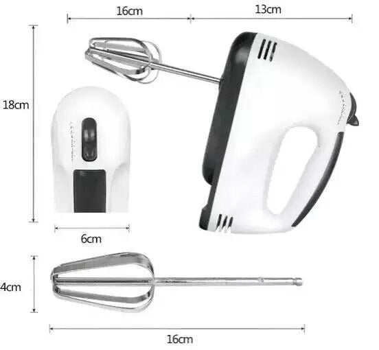 Electric Hand Mixer Machine With 7 Speed Hand Held Food Beater