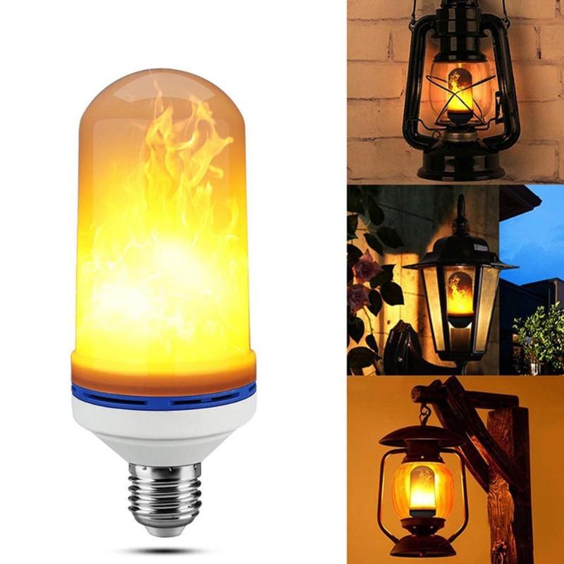 Flame Lamp E27 LED Fire Effect Bulb Home Decoration Night Light